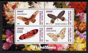 BURUNDI - 2011 - World Fauna, Butterflies #5 - Perf 4v Sheet - MNH-Private Issue