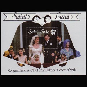 ST.LUCIA 1986 - Scott# 849A S/S Royal Wedding NH