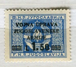 YUGOSLAVIA; Istria 1942/45 arms Optd. Vojna Uprava Jugoslavenske Armije 1.50L.