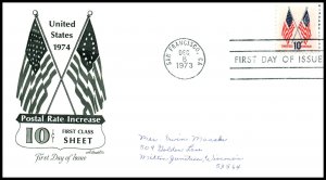 US 1509 Flag Artmaster Pen FDC