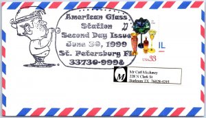 US SPECIAL EVENT COVER POSTMARK AMERICAN GLASS STATION ST. PETERSBURG FLA 1999