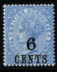 BRITISH HONDURAS SG39 1891 6c on 3d ULTRAMARINE MNH