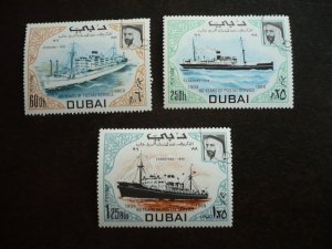 Stamps - Dubai - Scott# 90, 92, 94 - CTO Part Set of 3 Stamps