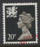 Wales SG W52 SC# WMMH38 Used  with first day cancel 20p Machin