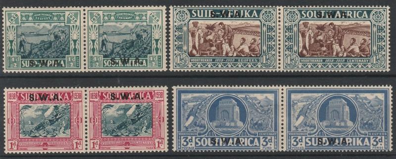 SOUTH WEST AFRICA 1938 VOORTREKKER SET PAIRS