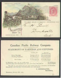 Canada-covers #5111 - 1c Leaf-Hot Springs Hotel,Banff-(CPR 35A)-Montreal