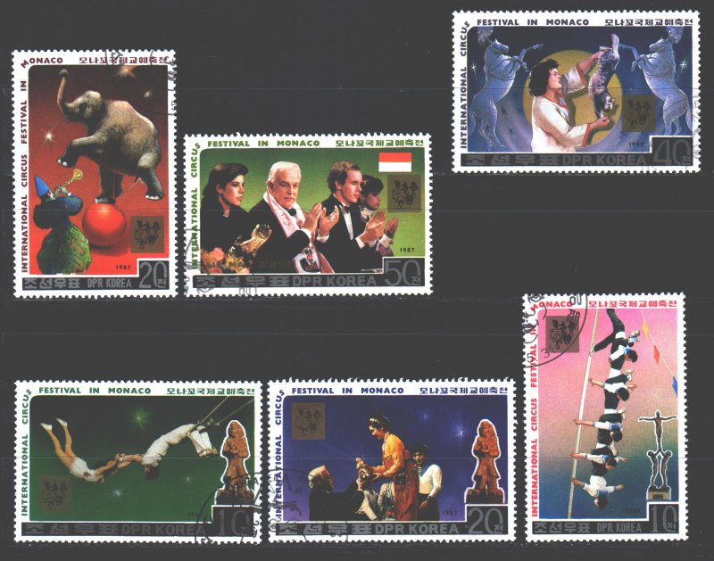 North Korea. 1987. 2852-57. Circus. USED.