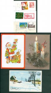 Denmark. 3 Christmas Card. Postal Used,With Christmas Seal. 1988-1989-1990.