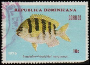Dominican Republic 120 - Used - 10c Sergeant Major Fish (1976)