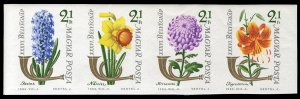 Hungary #B233a Cat$25, 1963 Stamp Day (Flowers), imperf. se-tenant strip of f...