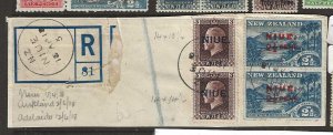 NIUE   SG29B 2 PERF PR KGV+ 2 1/2D     ON NZ PIECE VFU      P1101H
