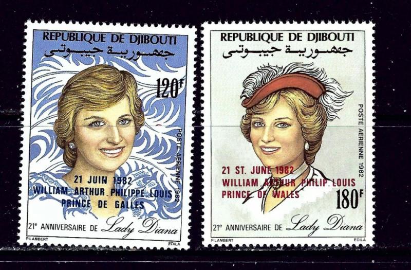 Djibouti C168-69 MNH 1982 Birth of Prince William