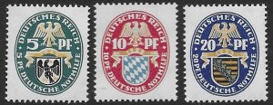 Germany  B 12-14  1925  set  3  FVF  Mint  NH