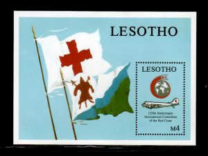 Lesotho 1988 - Red cross Aircraft - Souvenir Stamp Sheet - Scott #699 - MNH