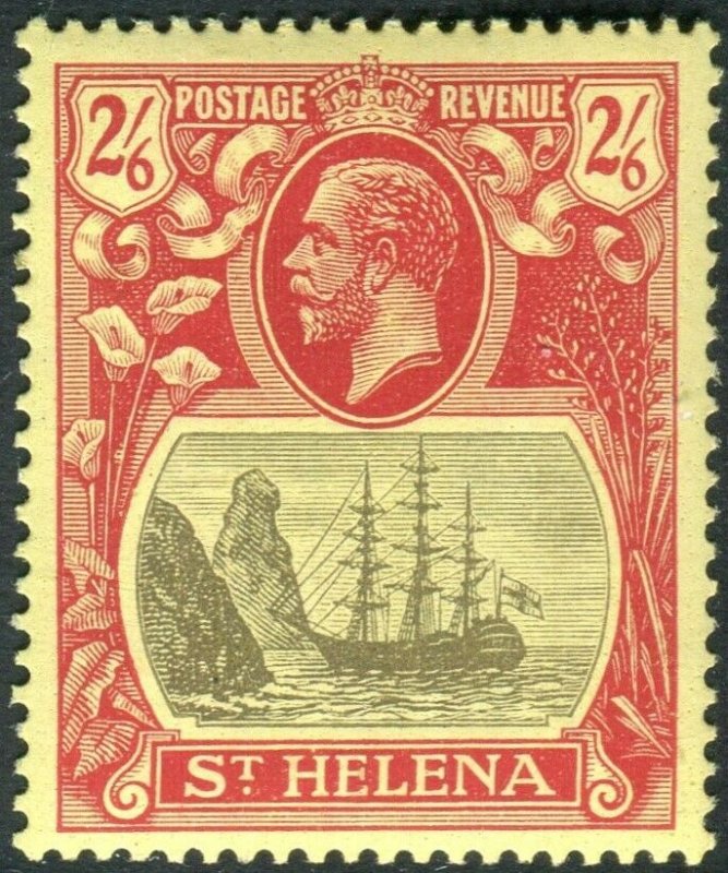 ST HELENA-1922 2/6 Grey & Red/Yellow.  An unmounted mint example Sg 94