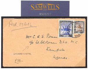 SUDAN MILITARY WW2 Cover 1945 Lt Col PITMAN *Game Warden* Undercover Mail MS3217