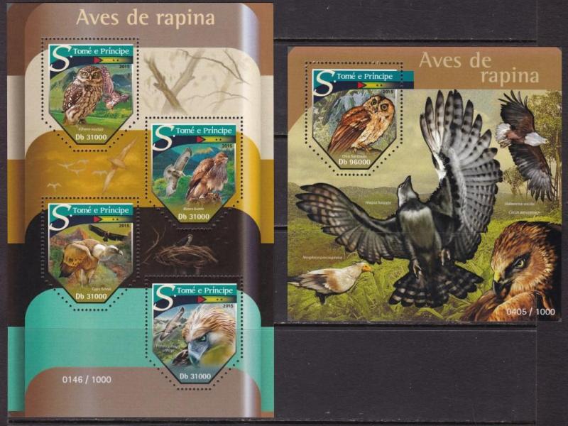 Sao Tome and Principe, Fauna, Birds of Prey MNH / 2015