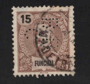 Funchal Scott 16 Used Perfin nice chocolate color impressive centering