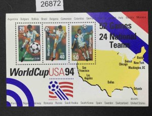 US STAMPS #2837 1994 WORLD CUP USA MINT OG NH SHEET LOT #26872