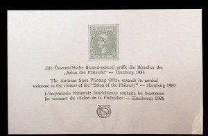 AUSTRIA - EXPO SOUVENIR SHEET OF 1984 - (WS25)