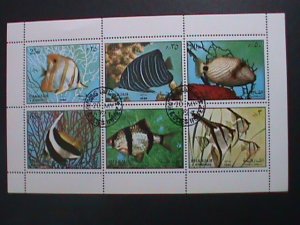 SHARJAH-1972 UNDER WATER WORLD- LOVELY TROPICAL FISHES-CTO S/S -VERY FINE