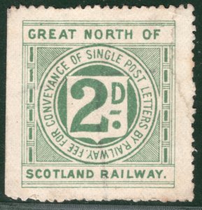 GB Scotland GNSR RAILWAY 2d Letter Stamp Great North Mint MM {samwells}BLACK371