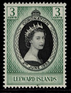 LEEWARD ISLANDS QEII SG125, 3c black & green, NH MINT.