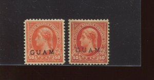 GUAM  11 & 11a Overprint Mint Stamps (Bx 3975)