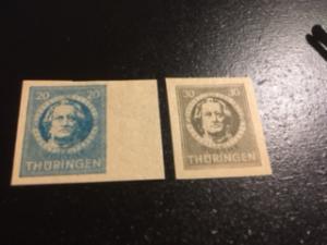 Thuringia sc 16N7,16N8 imperf from ss sheet