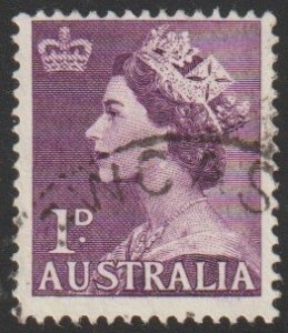 Australia SC# 256 - (1p) - Queen Elizabeth II, purple - Used Single