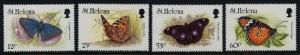 St Helena 627-30 MNH Butterflies, Flowers