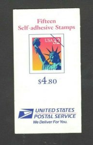 BK259 Statue Of Liberty Booklet Of 15 Mint/nh Selling @ Face 