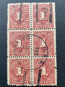 US Stamps-SC# J61 - Used - Block Of 6