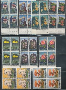 San Marino 1966/67 Flowers Fish Wildlife Mushrooms Blocks MNH (72 Stamps) CP371