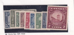 CANADA # 202,209-216 1933-1935 ISSUES CAT VALUE $64