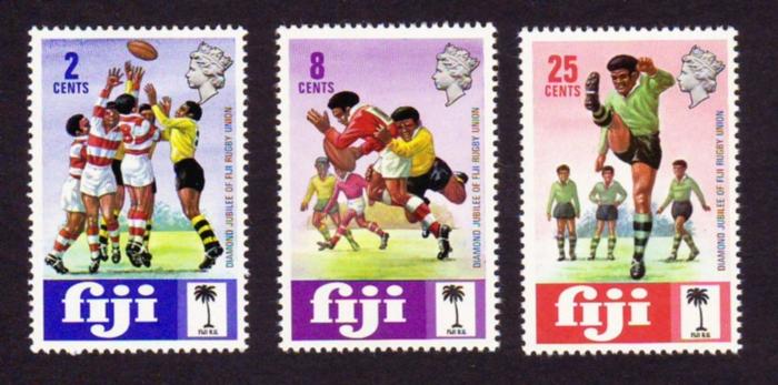 Fiji 1973 Sc#330-332 Set of 3 60th Anniversary Rugby MH. 