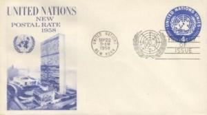 UN U2 4c STAMPED ENVELOPE - Fleetwood