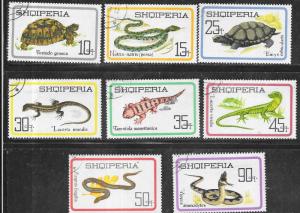 Albania  #957-964  - Reptiles & Amphibians - set complete  (U)  CV 2.35