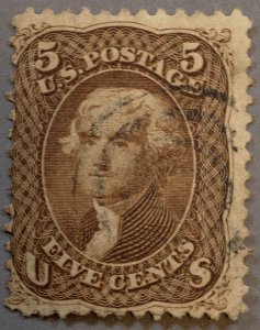 United States #75 Washington Dark Red Brown Used