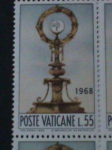 ​VATICAN CITY-1968-SC#-461-3 JOHN PAUL VI-VISITING TO COLUMBIA-MNH BLOCK SET VF-
