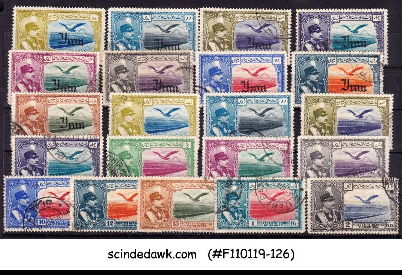 IRAN - 1930-35 SELECTED AIR POST STAMPS WITH OVERPRINTED - 21V - USED