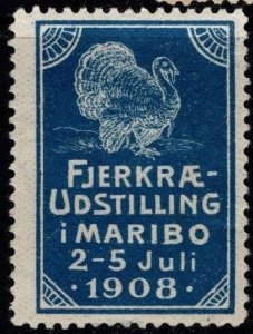 1906 Denmark Poster Stamp Poultry Exhibition in Copenhagen June 28 - July 1