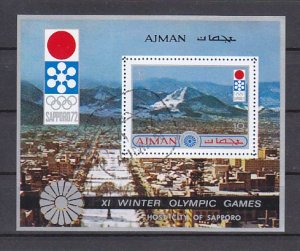 Ajman, Mi cat. 768, BL255 A. Sapporo Olympic City s/sheet. Canceled. ^