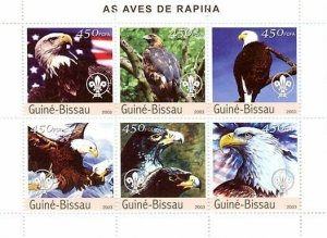 Guinea - Bissau 2003 - Raptors (scouts) 6v. Y&T 1408-1413, Michel 2345-2350.