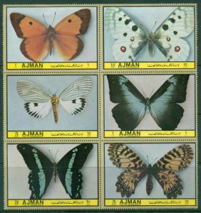 Ajman 1972 Mi#1970-1975 Field Butterflies MLH