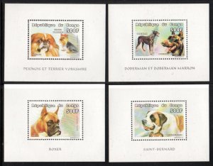 Congo Republic 1999, Dogs 4 s/s, MNH