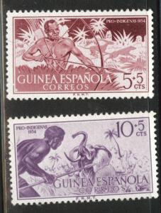 SPANISH Guinea Scott B29-30, MH* 1954 Semi-Postal set