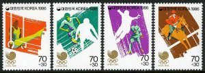 Korea South B27-B30, B31-B34, MNH. Olympics Seoul-1988.Equestrian,Fencing,Soccer