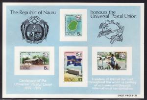 Nauru #117a s/sheet F-VF Mint NH ** U.P.U.