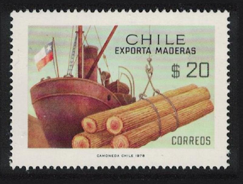 Chile Timber Export with Flag SG#800